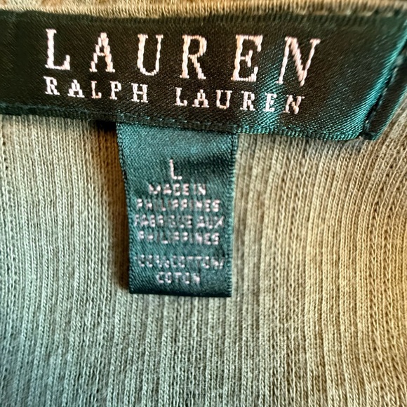 Lauren Ralph Lauren long Sleeve Ruffle V-Neck L Preppy Feminine Fall Renaissance - Picture 5 of 5